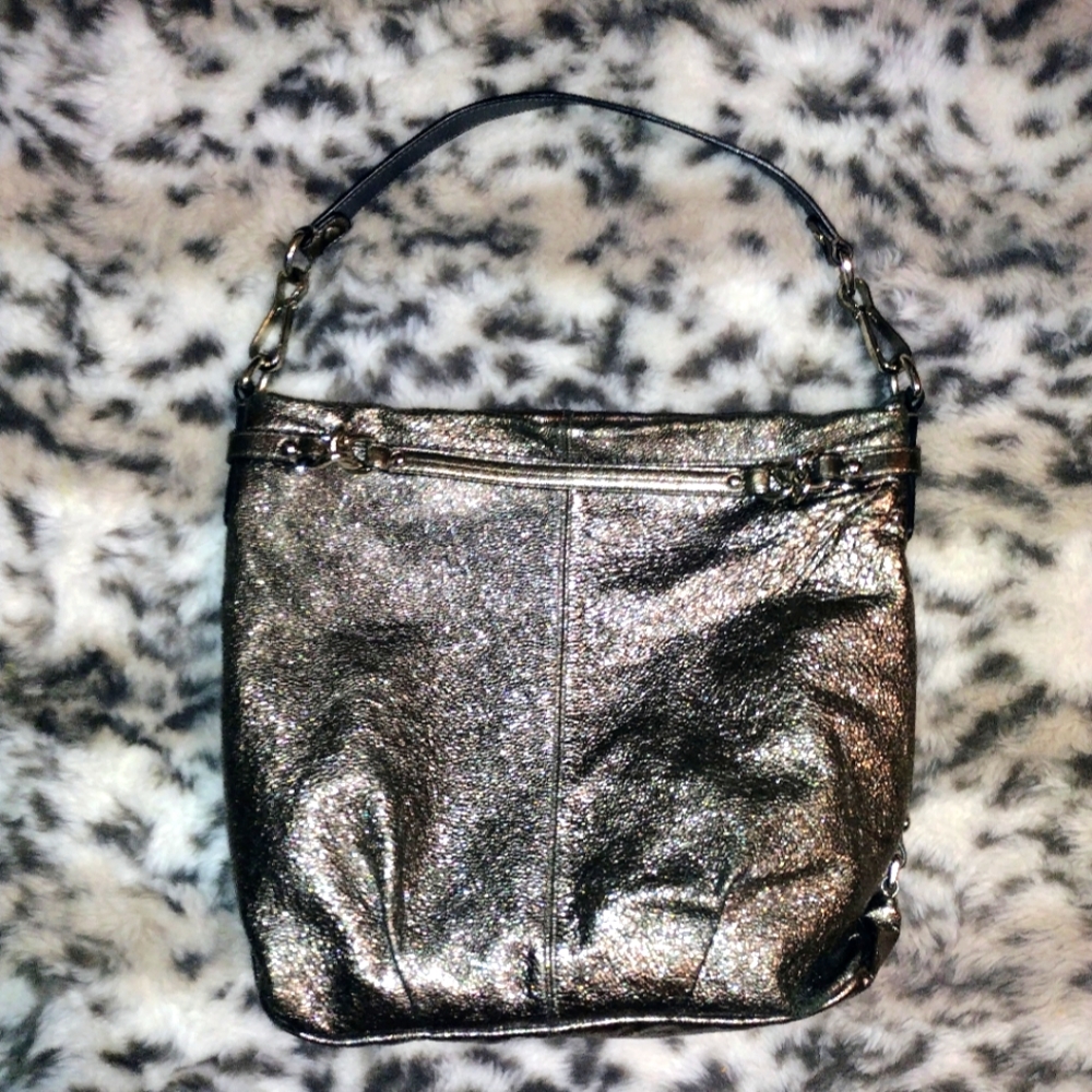 Metallic Coach Shoulder Bag